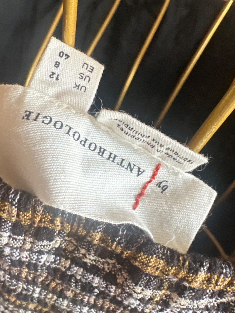 Anthropologie Checkered Embroidered Jumpsuit - Picture 5 of 5